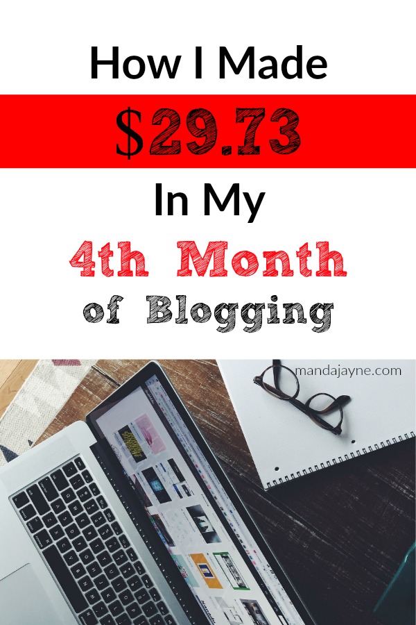 How I Made $29.73 In My Fourth Month of Blogging