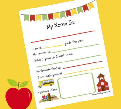 Back To School Interview Printable